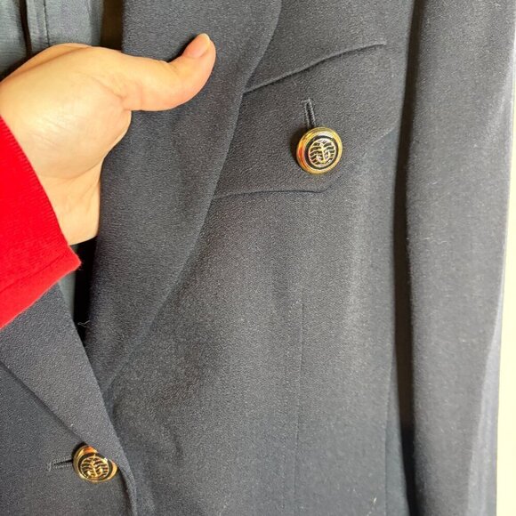 Basler navy blue wool blend blazer jacket - Picture 2 of 4